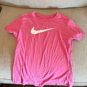 Nike Vibrant Pink Tee with White Swoosh